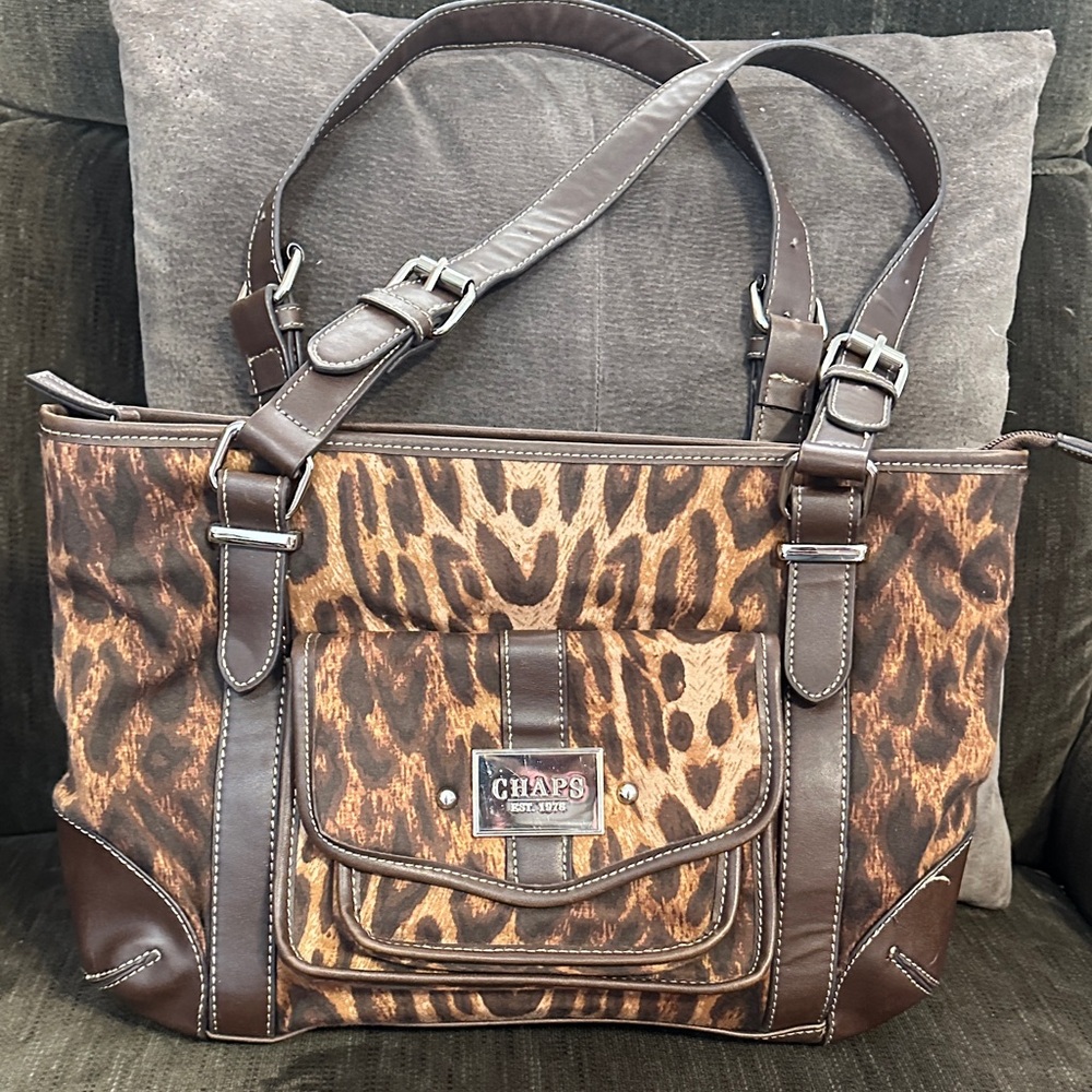 Chaps Leopard Print Shoulder Bag